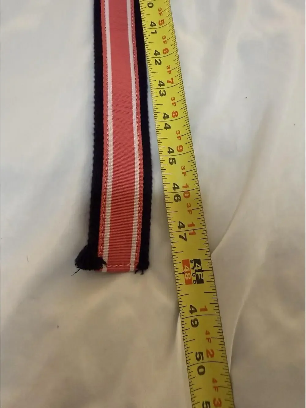 Vineyard Vines Whale Canvas Men’s Belt Pink/Blue with White Stripes Large 165